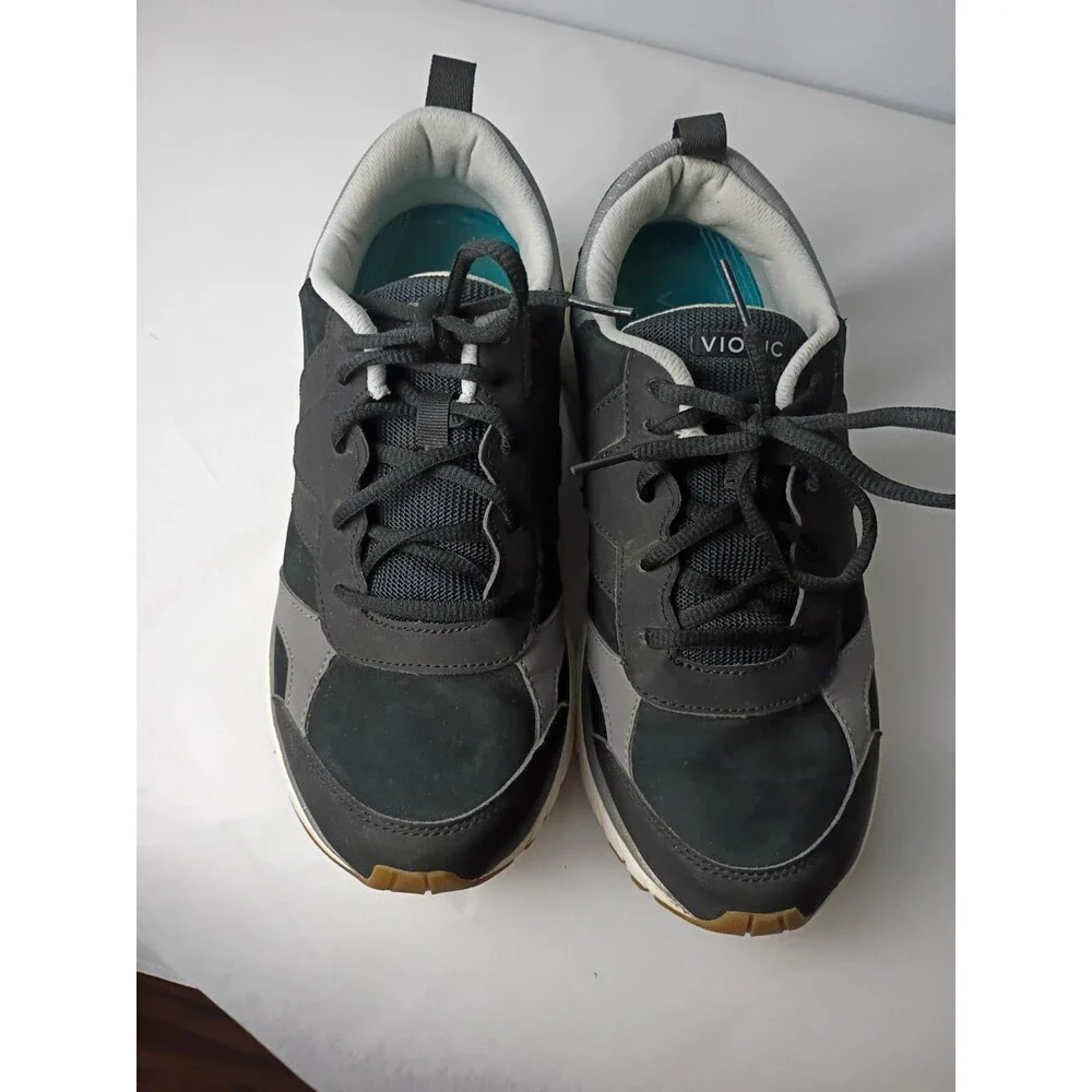 Vionic Lace-Up Athletic Sneakers Zanny Black Woman 9.5 Active Walking Sneakers